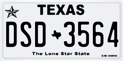 TX license plate DSD3564