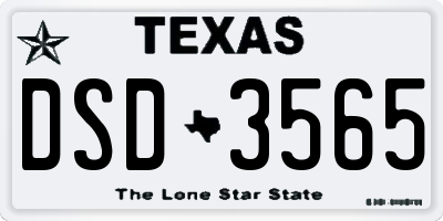TX license plate DSD3565