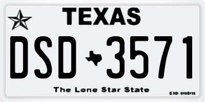 TX license plate DSD3571