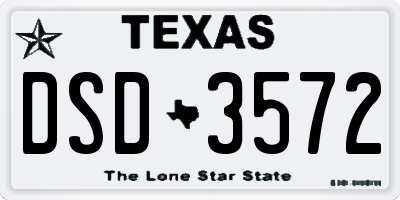 TX license plate DSD3572