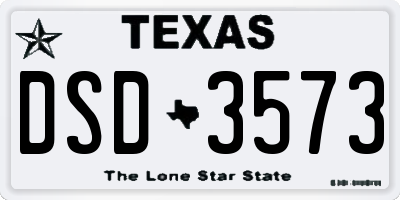 TX license plate DSD3573