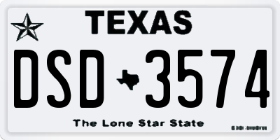 TX license plate DSD3574