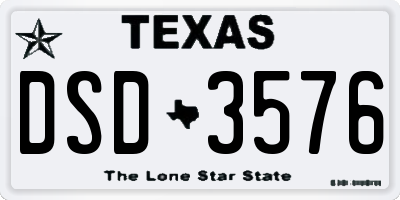 TX license plate DSD3576