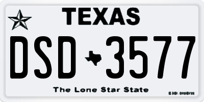 TX license plate DSD3577