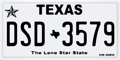 TX license plate DSD3579