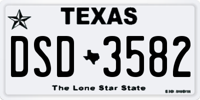 TX license plate DSD3582