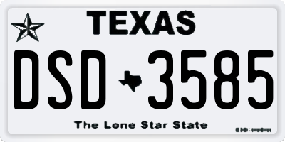 TX license plate DSD3585