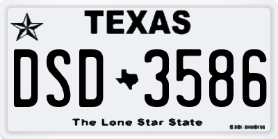 TX license plate DSD3586