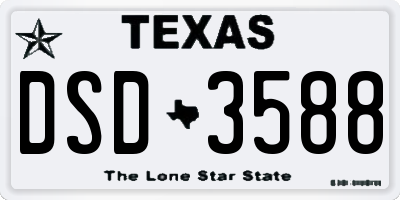 TX license plate DSD3588