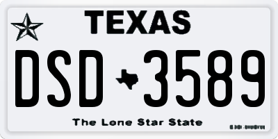 TX license plate DSD3589