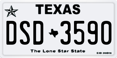 TX license plate DSD3590