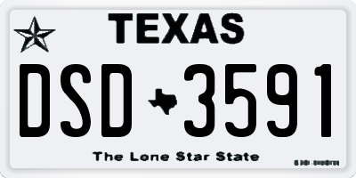 TX license plate DSD3591