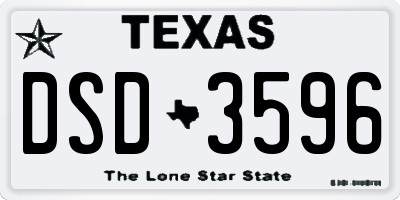 TX license plate DSD3596