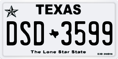 TX license plate DSD3599