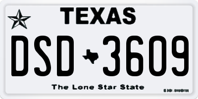 TX license plate DSD3609