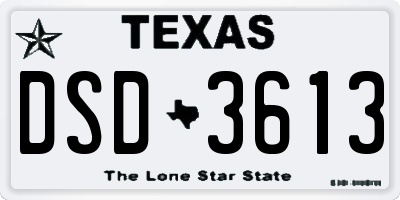 TX license plate DSD3613