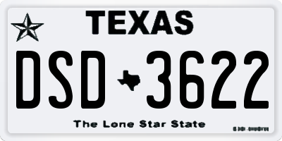 TX license plate DSD3622