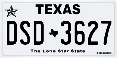 TX license plate DSD3627