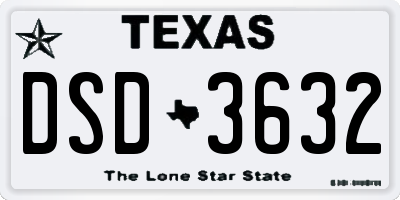 TX license plate DSD3632