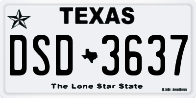 TX license plate DSD3637