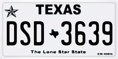 TX license plate DSD3639