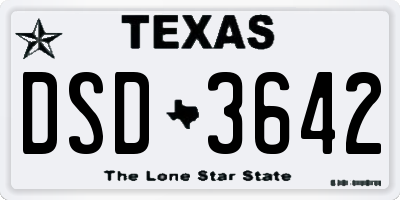 TX license plate DSD3642