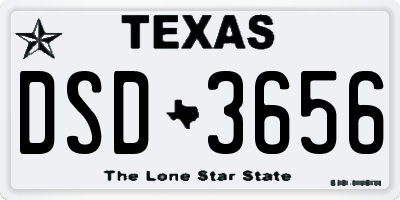 TX license plate DSD3656