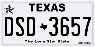 TX license plate DSD3657