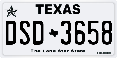 TX license plate DSD3658