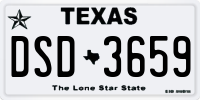 TX license plate DSD3659