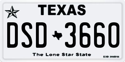 TX license plate DSD3660