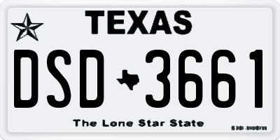TX license plate DSD3661