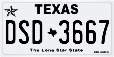 TX license plate DSD3667