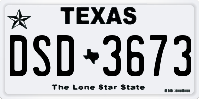TX license plate DSD3673
