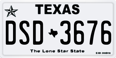 TX license plate DSD3676