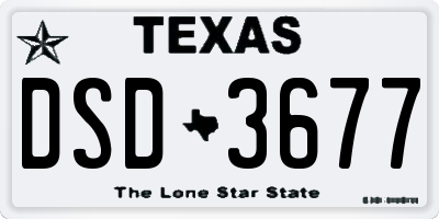 TX license plate DSD3677