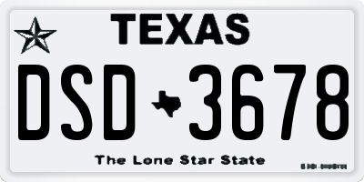 TX license plate DSD3678