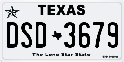 TX license plate DSD3679