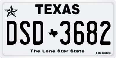 TX license plate DSD3682