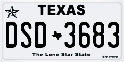 TX license plate DSD3683