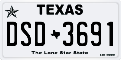 TX license plate DSD3691