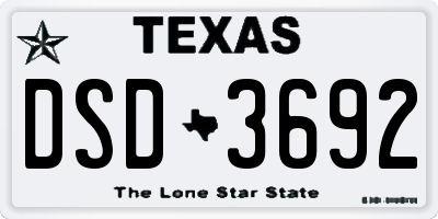TX license plate DSD3692