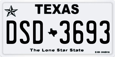 TX license plate DSD3693