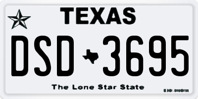 TX license plate DSD3695