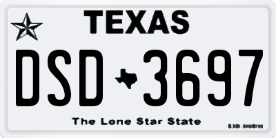 TX license plate DSD3697