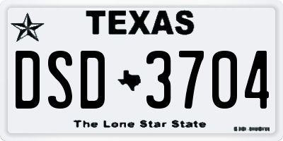 TX license plate DSD3704