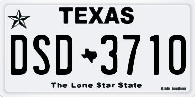 TX license plate DSD3710