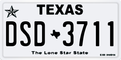 TX license plate DSD3711