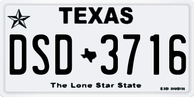 TX license plate DSD3716