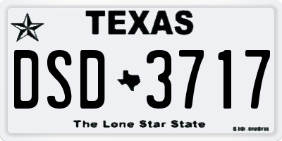 TX license plate DSD3717
